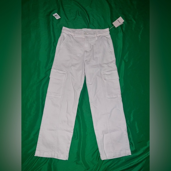NWT MOTHER The Rambler Cargo Cream Wide Leg Women's Jeans size 30 - Picture 4 of 16